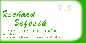 richard sefcsik business card